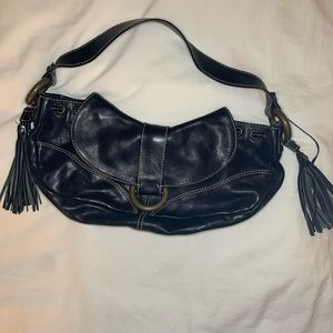Francesco Biasa black leather shoulder bag